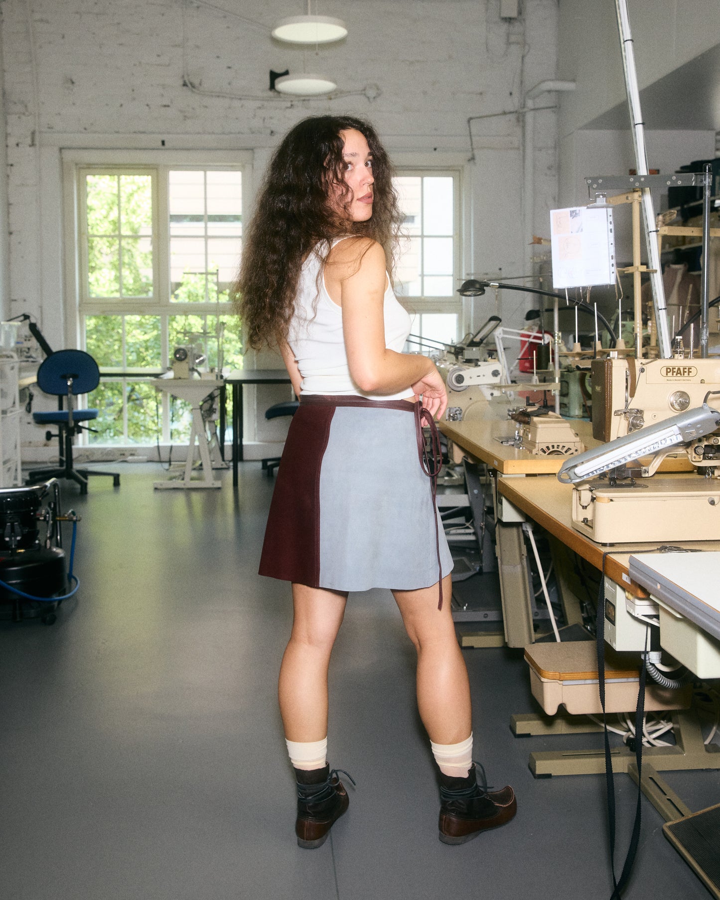 Násti [star] skirt blue/burgundy
