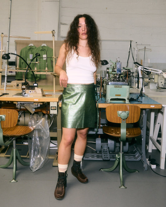 Násti [star] skirt metallic green