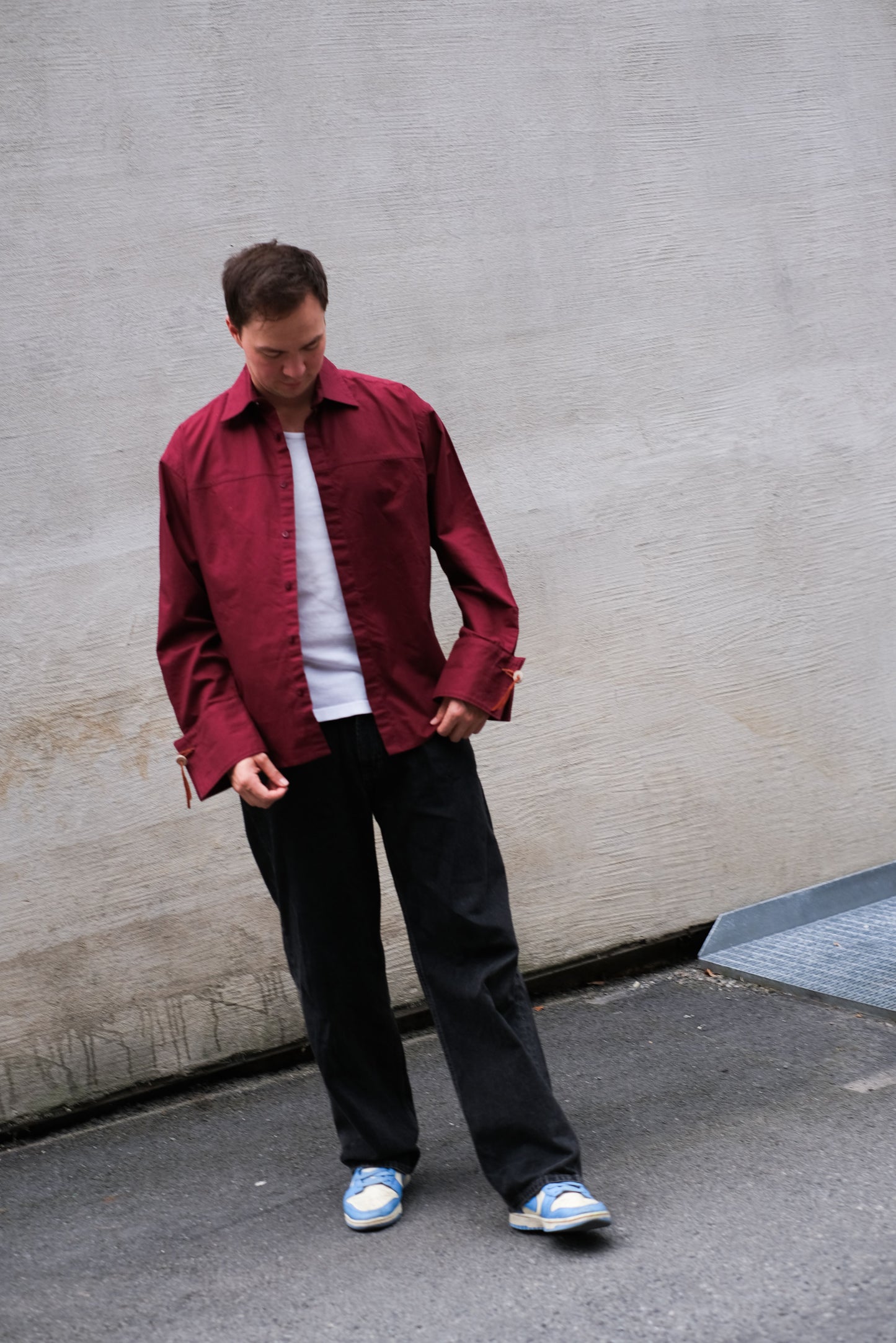Áddjá [grandpa] mens shirt burgundy