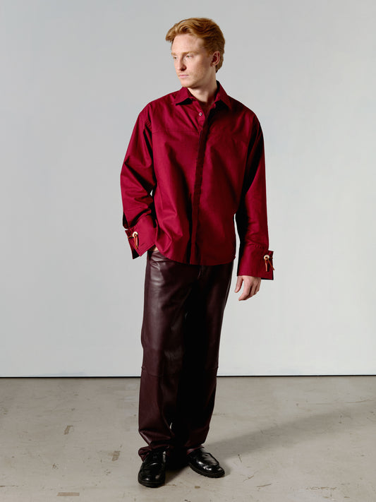 Áddjá [grandpa] mens shirt burgundy