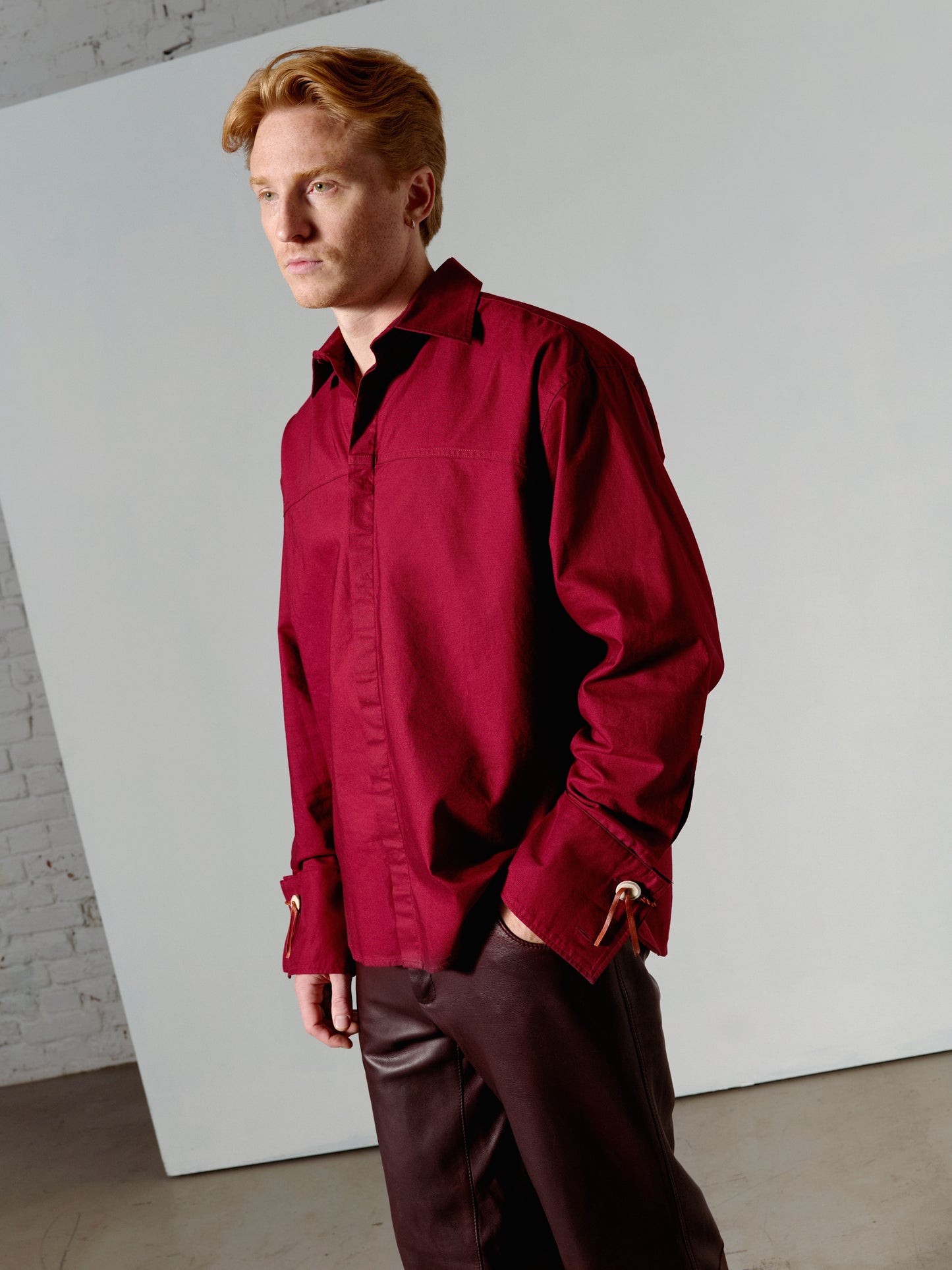 Áddjá [grandpa] mens shirt burgundy