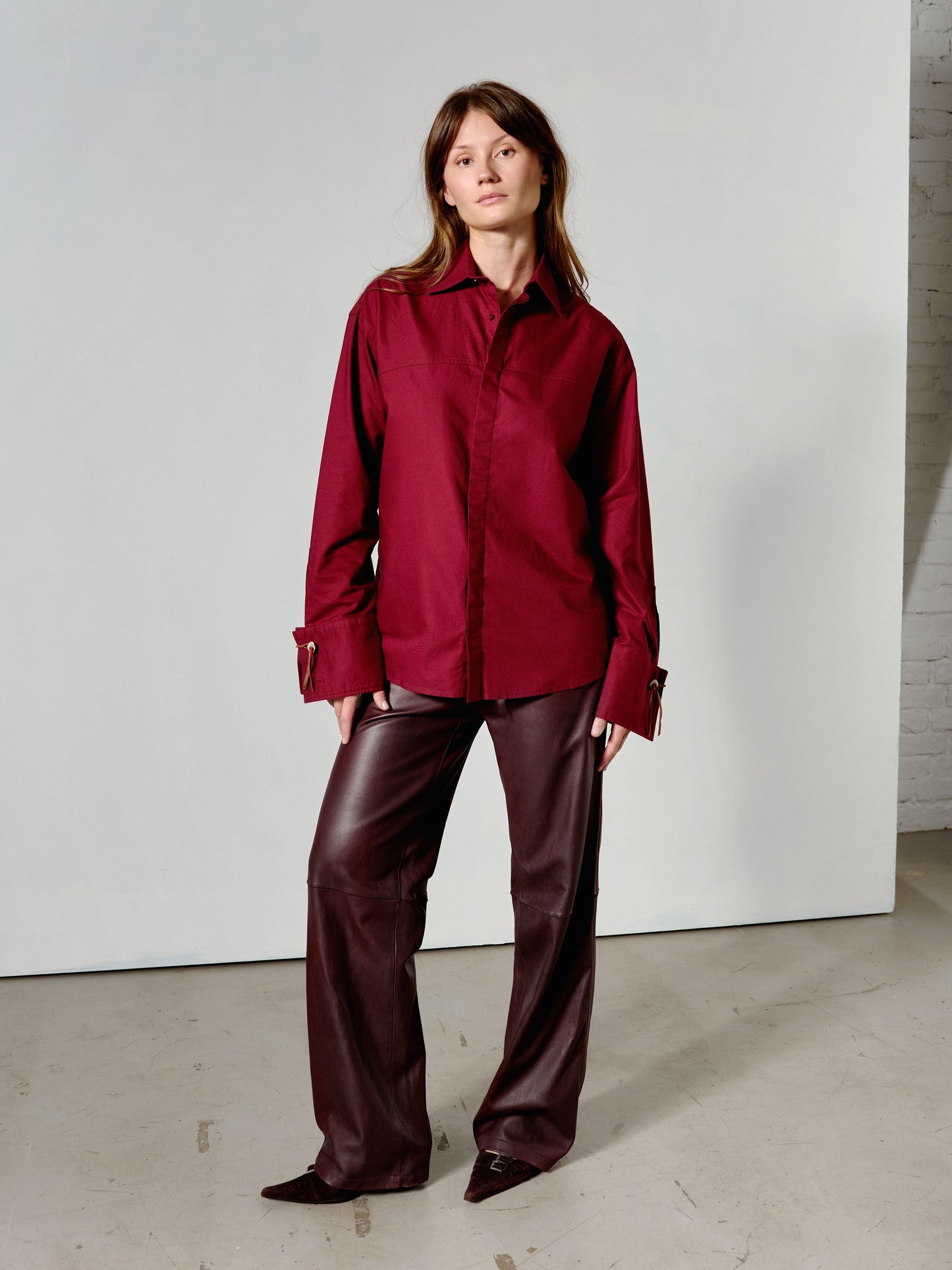 Áddjá [grandpa] mens shirt burgundy