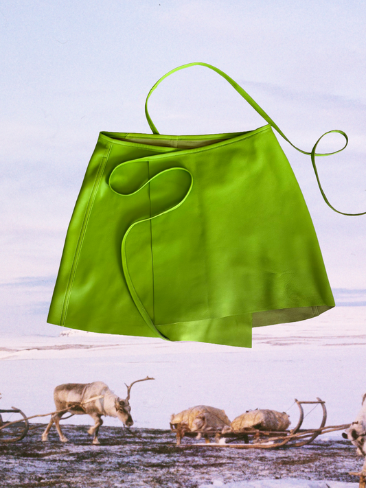 Násti [star] leather skirt green