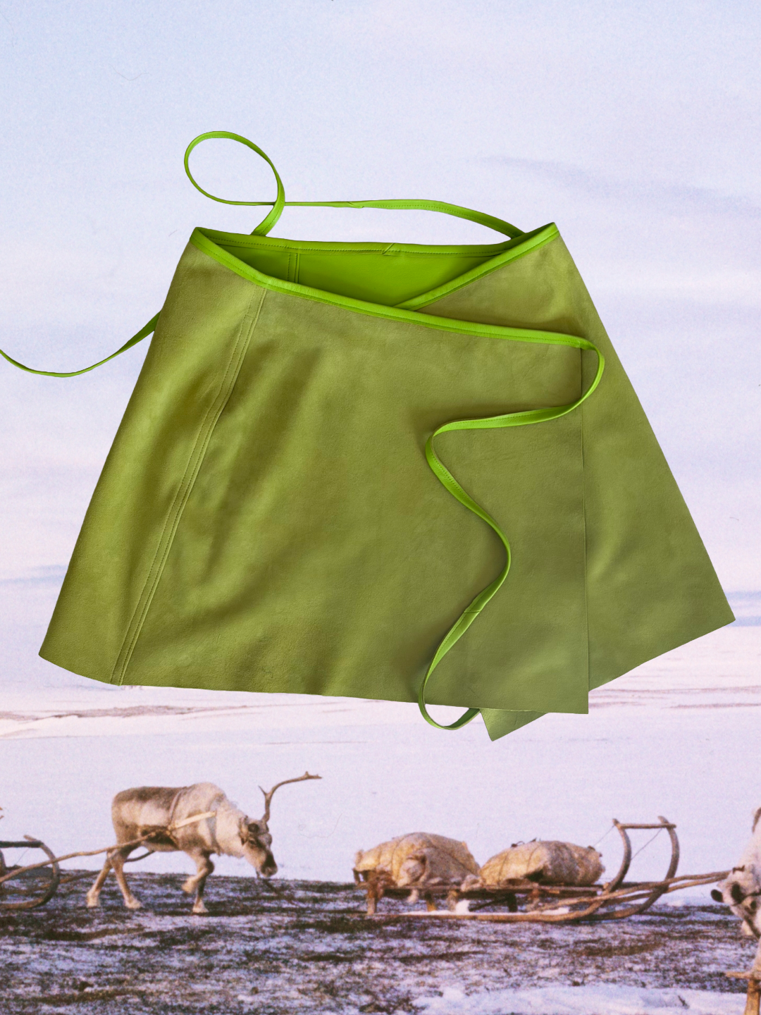 Násti [star] leather skirt green